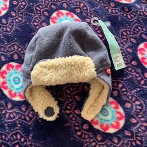 Zutano blue trapper hat NWT